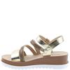HEAVENLY FEET WOMENS WEDGE STRAP SANDAL - GOLD